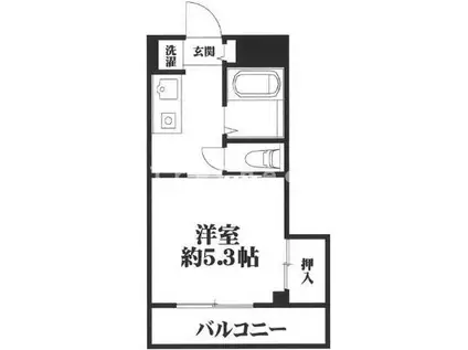ルミエール武蔵関(1K/1階)の間取り写真