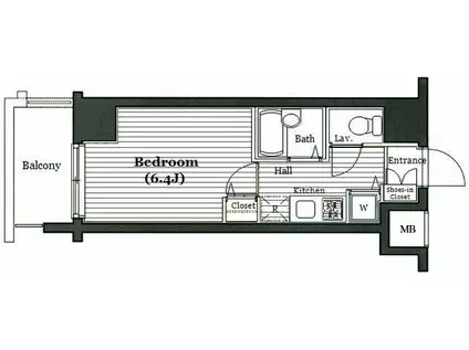 ガラ・シティ高田馬場(1K/11階)の間取り写真