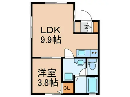 PREMIUM玉津I(1LDK/1階)の間取り写真