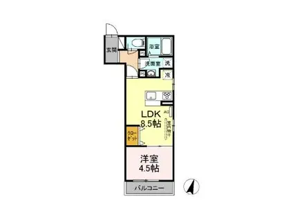 ビオラガーデン(1LDK/2階)の間取り写真