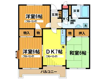 リブ南花畑3丁目(1K/3階)の間取り写真