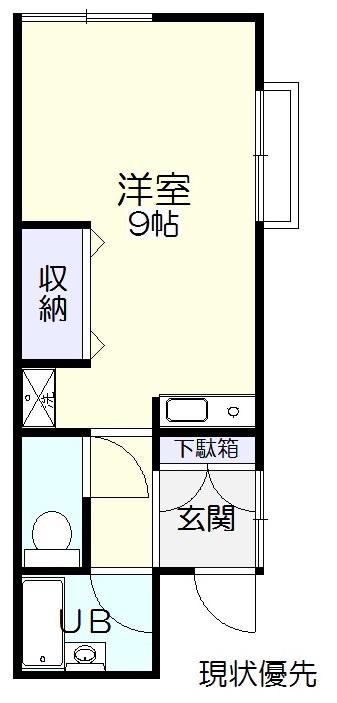 ＪＲ山陰本線 乃木駅 徒歩18分 2階建 築36年(ワンルーム/2階)の間取り写真