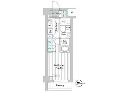 プレール・ドゥーク新宿ウエスト(1K/4階)の間取り写真