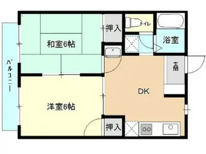 サンシティ安本A(2DK/1階)の間取り写真