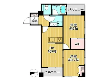 エクセル三鷹(2DK/2階)の間取り写真