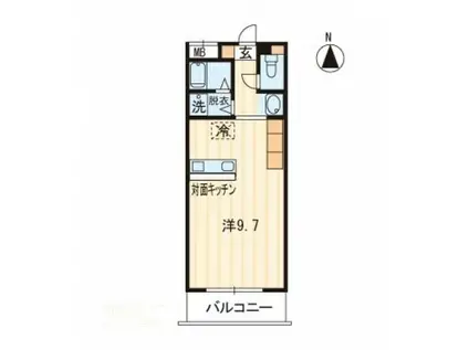 ホープTOMOII(1K/3階)の間取り写真