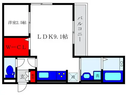 NAP SQUARE(1LDK/2階)の間取り写真