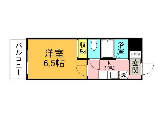フリートヴィラ富士見町(1K/5階)の間取り写真