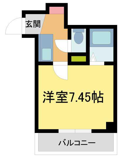 エトールVII(ワンルーム/1階)の間取り写真