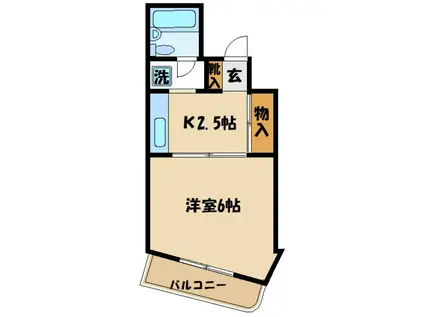 ノアハヤシII(1K/3階)の間取り写真