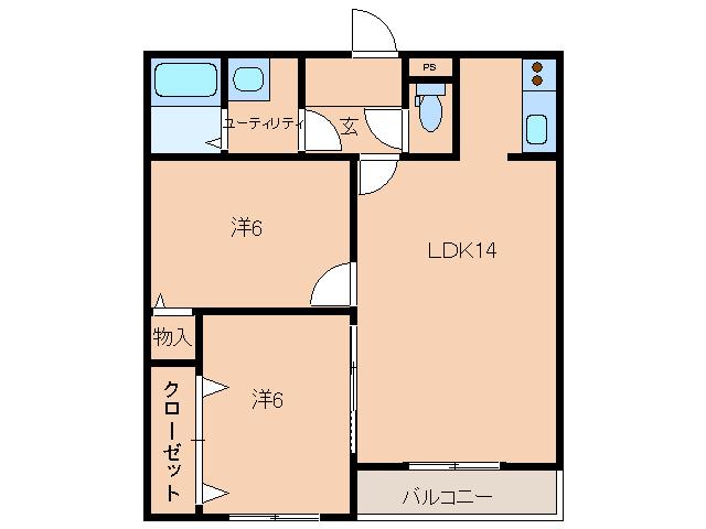 COMFORT812(2LDK/4階)の間取り写真