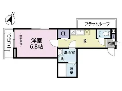 サクラハウス(1K/2階)の間取り写真