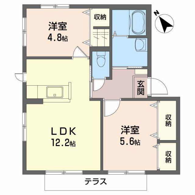 バリュージュIII(2LDK/1階)の間取り写真