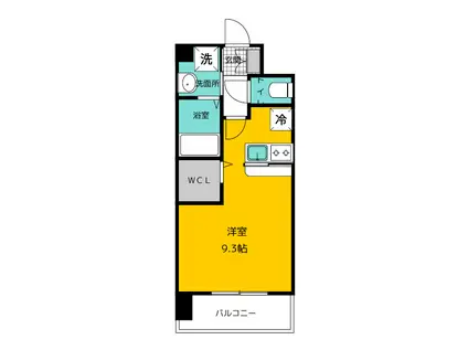 エンクレストベイ天神東II(1K/11階)の間取り写真