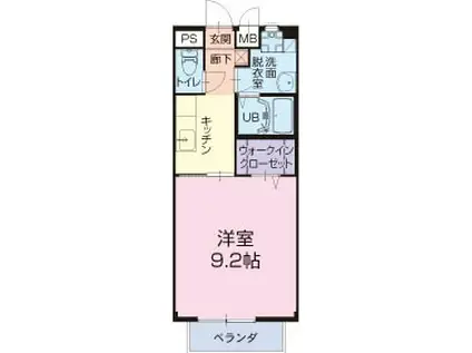 サンモール緑A棟(1K/2階)の間取り写真