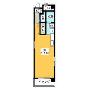 ラ・ミノールIII(ワンルーム/4階)の間取り写真