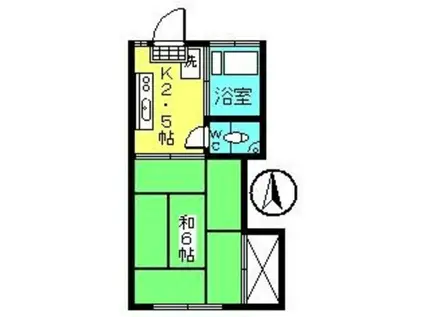 桃井3号館(1K/2階)の間取り写真