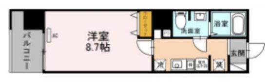 アーバンコンフォート堀江(1K/8階)の間取り写真