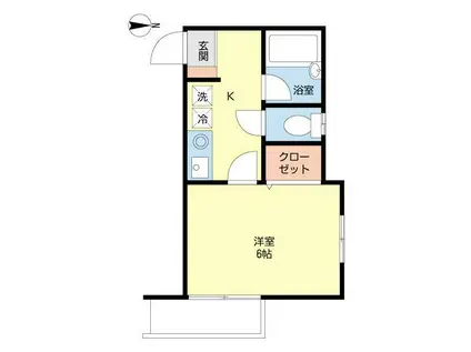 アイ・アム溝の口ウエスト(1K/2階)の間取り写真