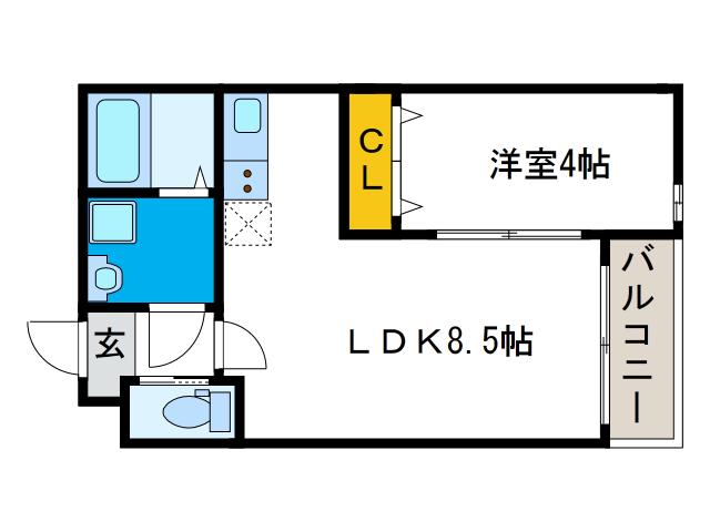 H-MAISON大正(1LDK/1階)の間取り写真