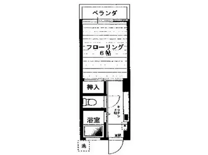 第三通南ビル(1K/4階)の間取り写真