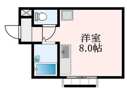 ヒルズ白鷺(ワンルーム/2階)の間取り写真