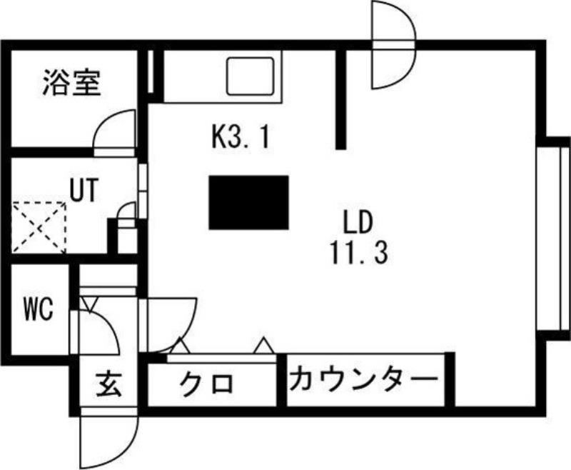ドリームマインド(1K/1階)の間取り写真