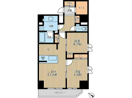 CITY LUX YOKOHAMA(2LDK/9階)の間取り写真