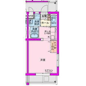 江平東町マンション(1K/5階)の間取り写真