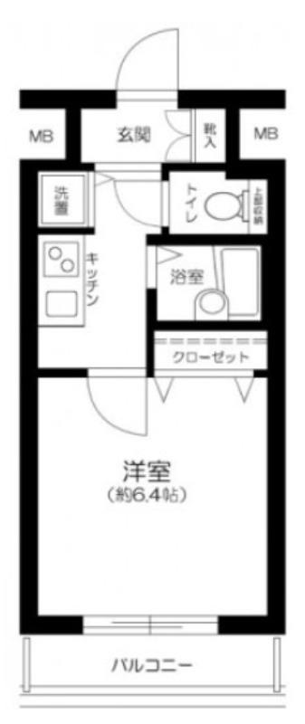 OLIO芝浦(1K/6階)の間取り写真