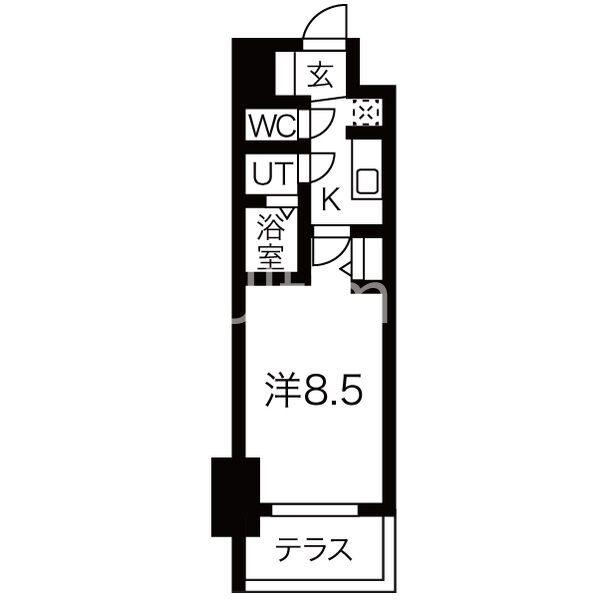 プレデコート西京極(1K/1階)の間取り写真