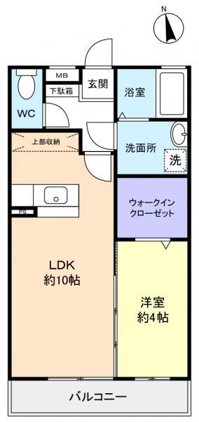 アヴェニール志津A(1LDK/3階)の間取り写真