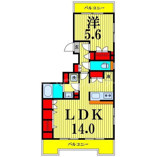 エスポワール日暮里(1LDK/7階)の間取り写真