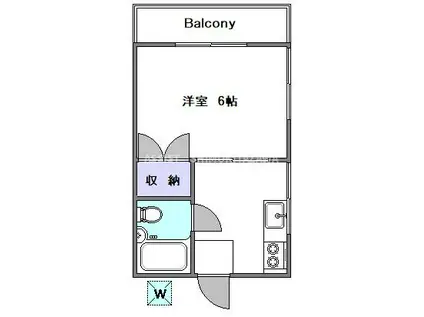池ノ上ハイツ(1K/1階)の間取り写真
