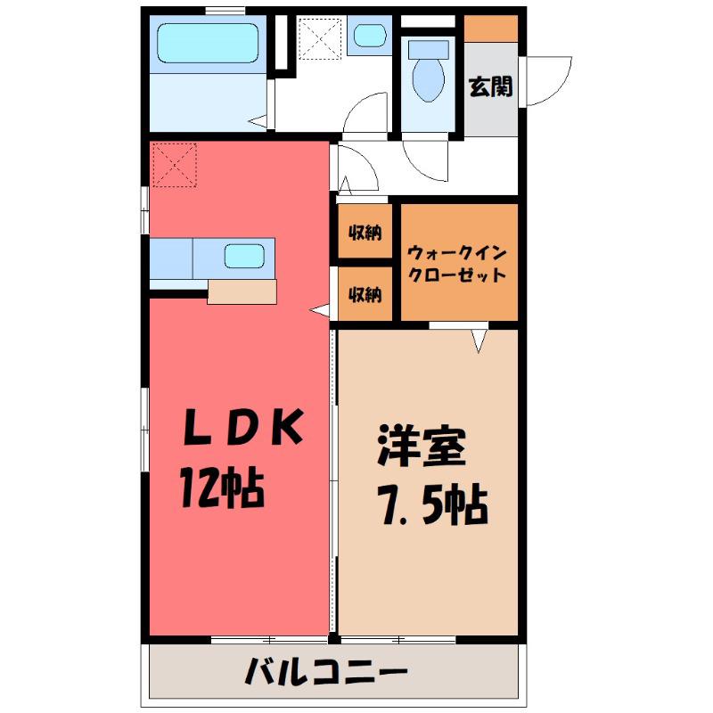 メゾンα5(1LDK/1階)の間取り写真