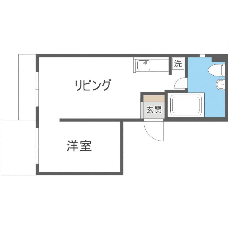 ビアン平岸(1LDK/3階)の間取り写真