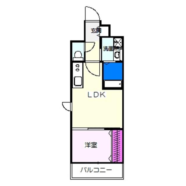 レクシア堺東(1LDK/3階)の間取り写真