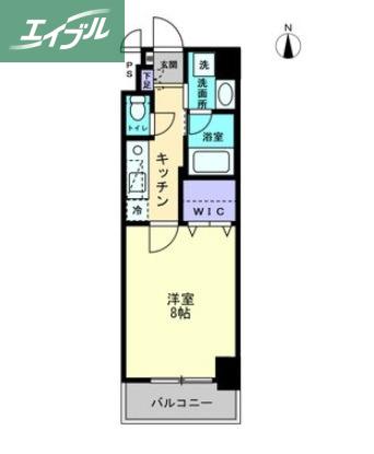 アルファレガロ南中央町(1K/2階)の間取り写真