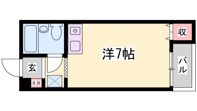 キャスティー大和(ワンルーム/3階)の間取り写真