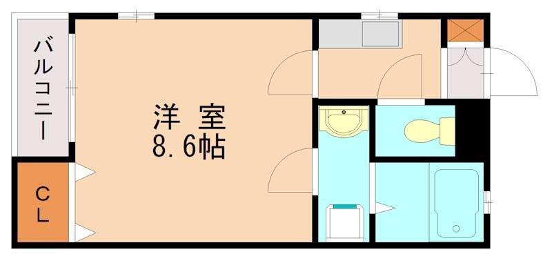 リブレア香椎駅前D棟(1K/2階)の間取り写真