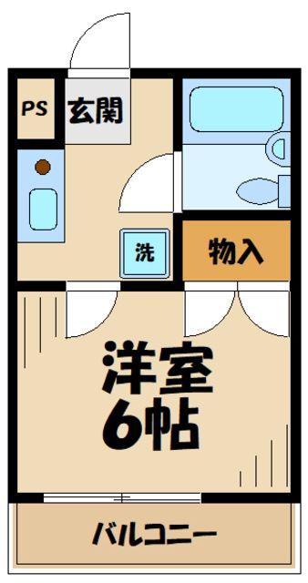 ドミールあざみ野(1K/1階)の間取り写真