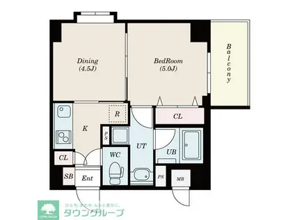 BRIS板橋志村(1DK/2階)の間取り写真