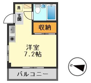 第2小山ハイツ(ワンルーム/1階)の間取り写真