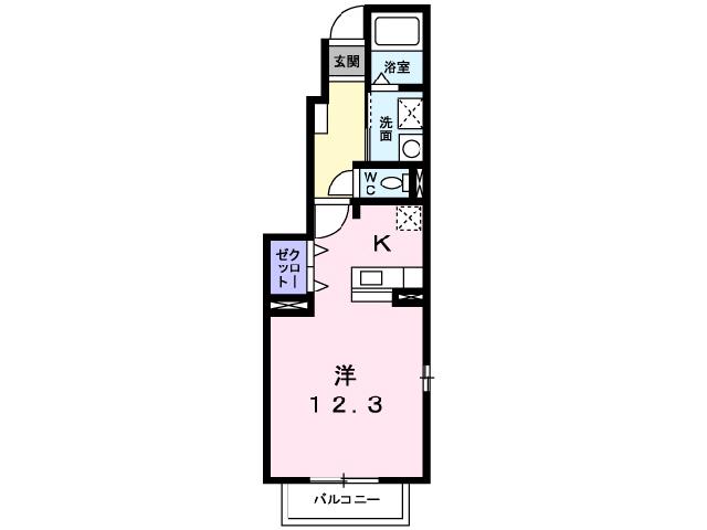ナリッシュ A B(ワンルーム/1階)の間取り写真