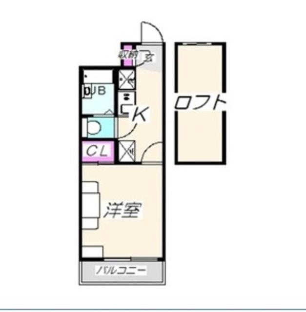レオパレス橘(1K/1階)の間取り写真