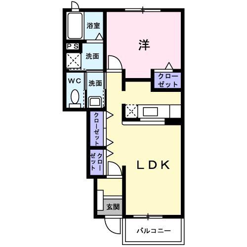 ステラ プレッソ(1LDK/1階)の間取り写真