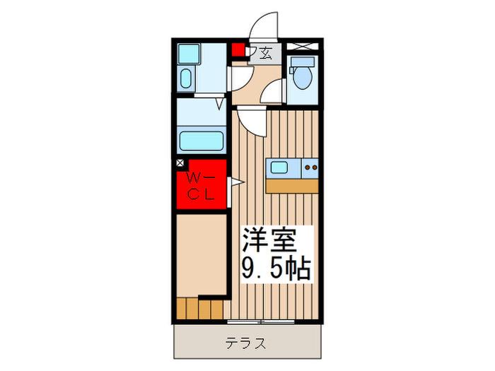 エテルナ谷塚(ワンルーム/1階)の間取り写真