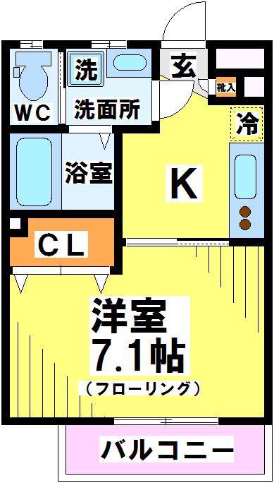 ABITA(1K/2階)の間取り写真
