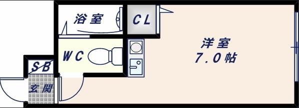 小若江スカイハイツ(ワンルーム/1階)の間取り写真