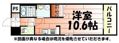プランドール風の橋東(ワンルーム/3階)の間取り写真